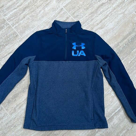 Under Armour boys 1/4 zip fleece blue - size M - Picture 1 of 7